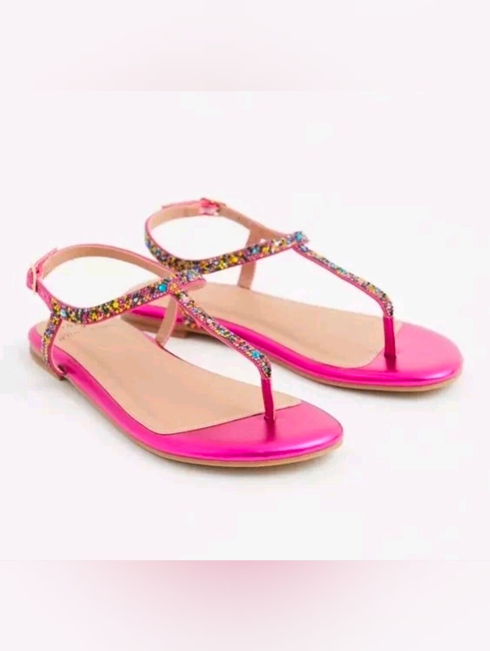 Torrid Betsey Johnson Sandals Jeweled Metallic Pink
